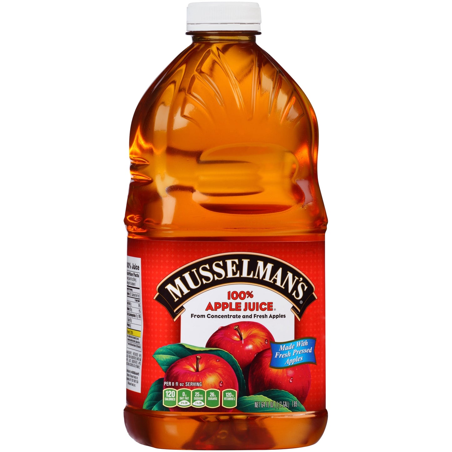 Musselman's Apple Juice 100% From Concentrate 120% Vitamin C; 64 Fluid Ounces; 8 Per Case