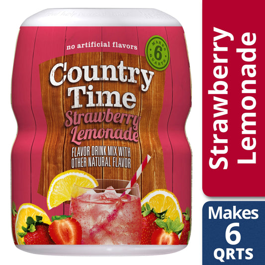 Country Time Strawberry Lemonade Beverage Mix; 1.13 Pounds; 12 Per Case - High Mart Wholesale