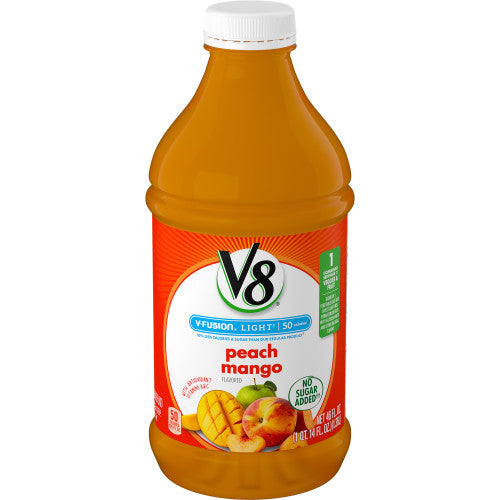 V8 Beverage Fusion Light Peach Mango; 46 Fluid Ounces; 6 Per Case - High Mart Wholesale