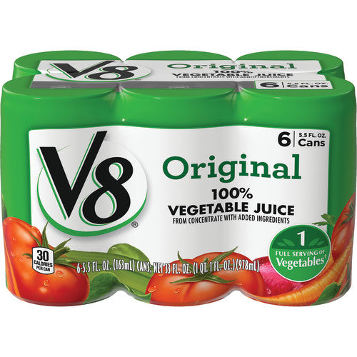 V8 Juice Vegetable 8 Six Count 5.5Z; 33 Fluid Ounces; 8 Per Case - High Mart Wholesale