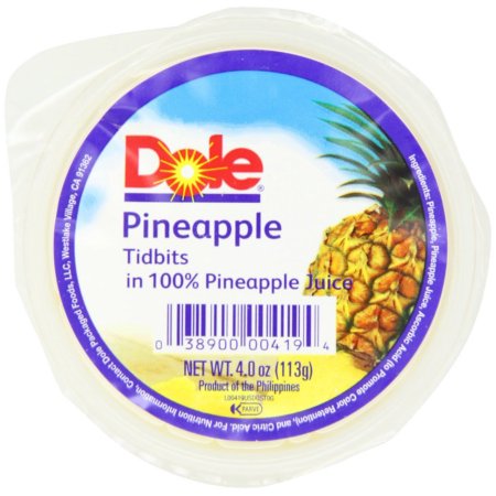 Dole In Juice Pineapple Tidbits; 4 Ounces; 36 Per Case