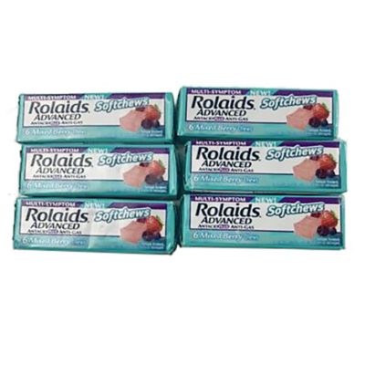 Rolaids Advanced Mixed Berry Soft Chews; 6 Count; 4 Per Box; 6 Per Case