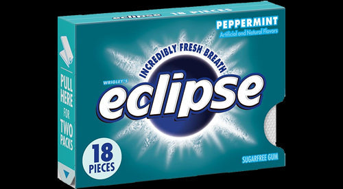 Eclipse Single Serve Peppermint Gum; 18 Piece; 8 Per Box; 18 Per Case