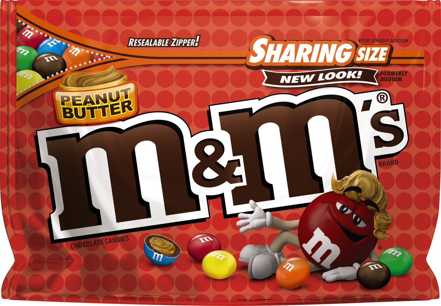 M&M's Peanut Butter Stand Up Pouch; 9.6 Ounces; 8 Per Case