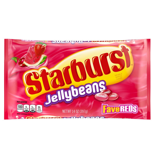 Starburst Fave Reds Candy Jelly Beans; 14 Ounces; 24 Per Case