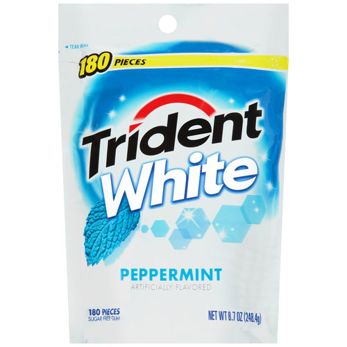 Trident Gum White Peppermint Bag 180 Piece; 180 Count; 4 Per Box; 4 Per Case