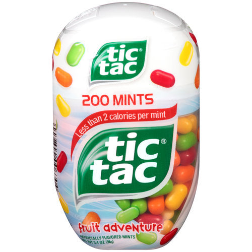 Tic Tac Fruit Adventure Bottle Pack; 3.4 Ounce; 4 Per Box; 12 Per Case