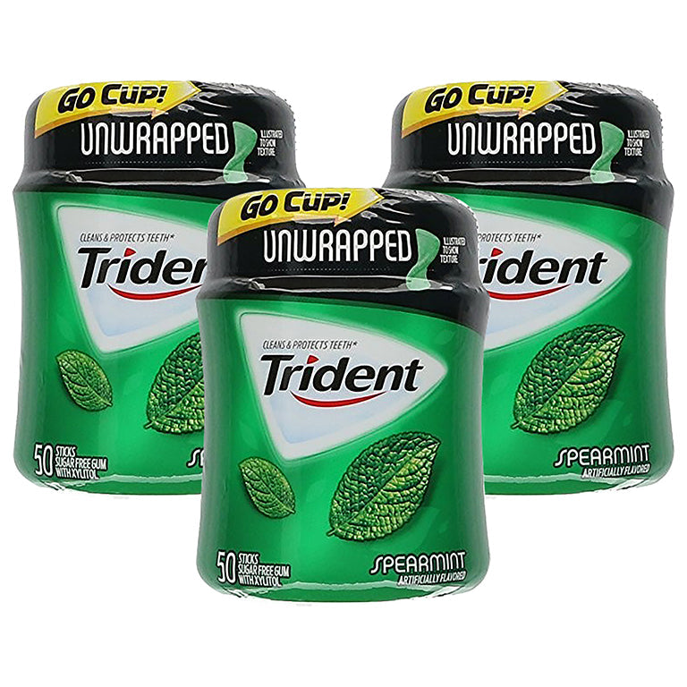 Trident Spearmint Gum; 50 Count; 4 Per Box; 6 Per Case