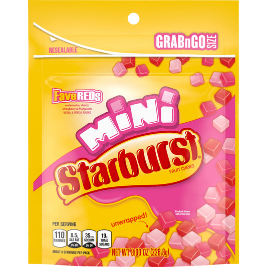 Starburst Minis Fave Reds Stand Up Pouch; 8 Ounces; 8 Per Case