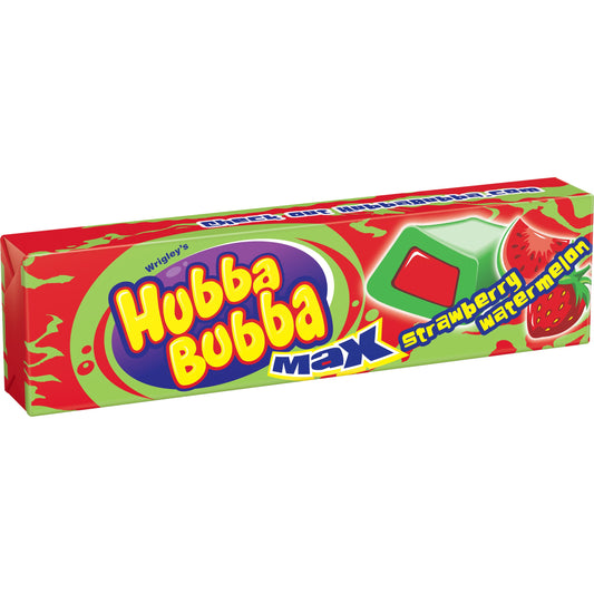 Hubba Bubba Max Strawberry Watermelon Gum; 5 Piece; 18 Per Box; 8 Per Case