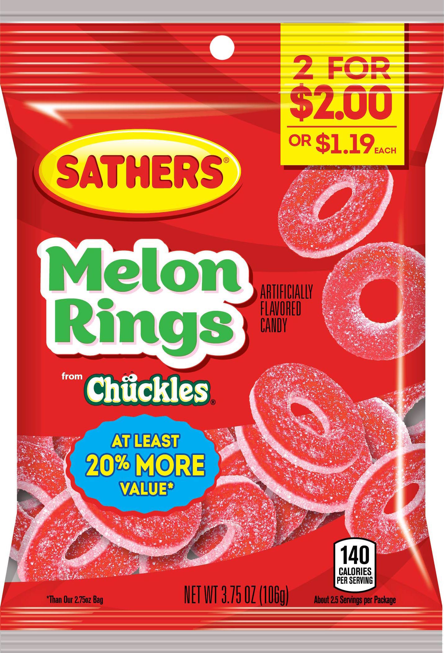 Sathers Watermelon Rings; 3.75 Ounces; 12 Per Case - High Mart Wholesale