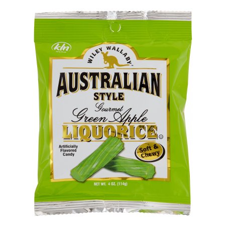 Wiley Wallaby Green Apple Licorice; 4 Ounce; 12 Per Case
