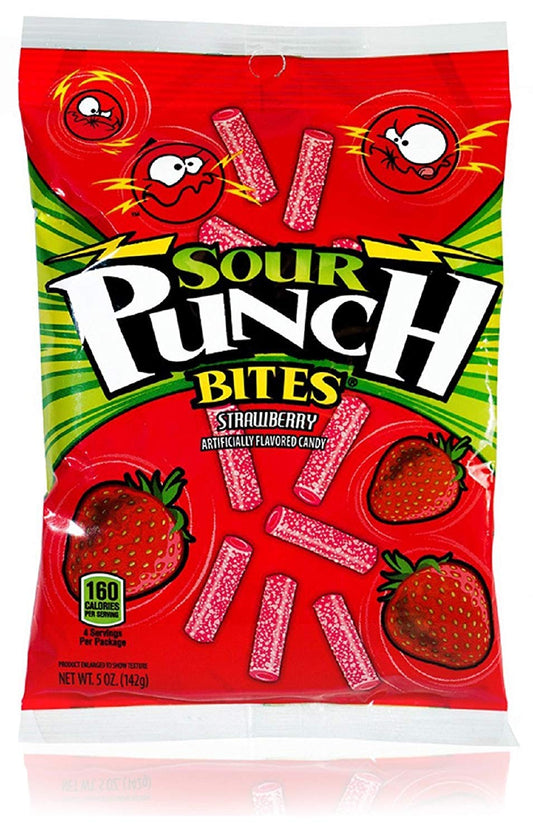 Sour Punch Bites Strawberry; 5 Ounces; 12 Per Case - High Mart Wholesale