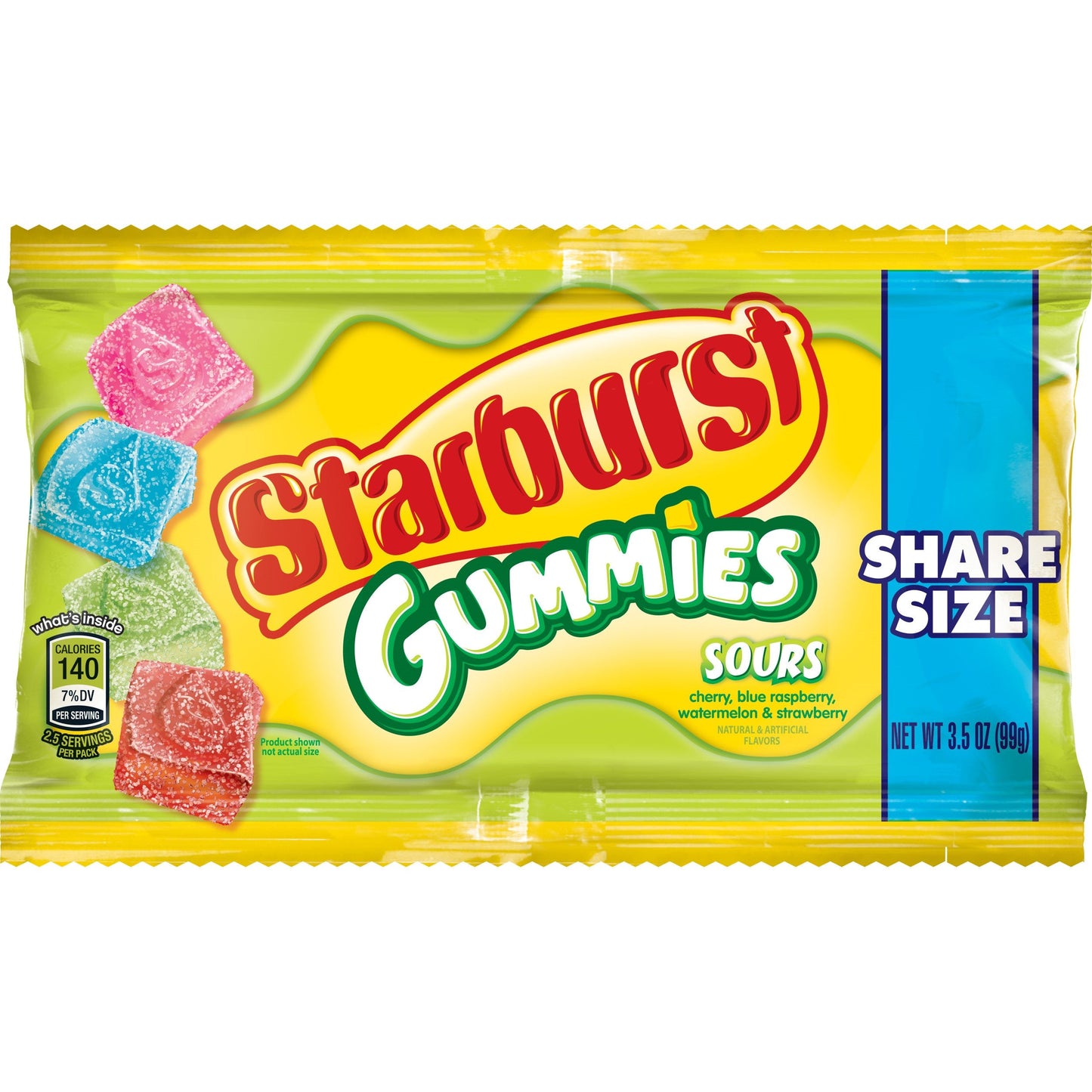 Starburst Candy Sour Gummies Share Size; 3.5 Ounces; 15 Per Box; 6 Per Case