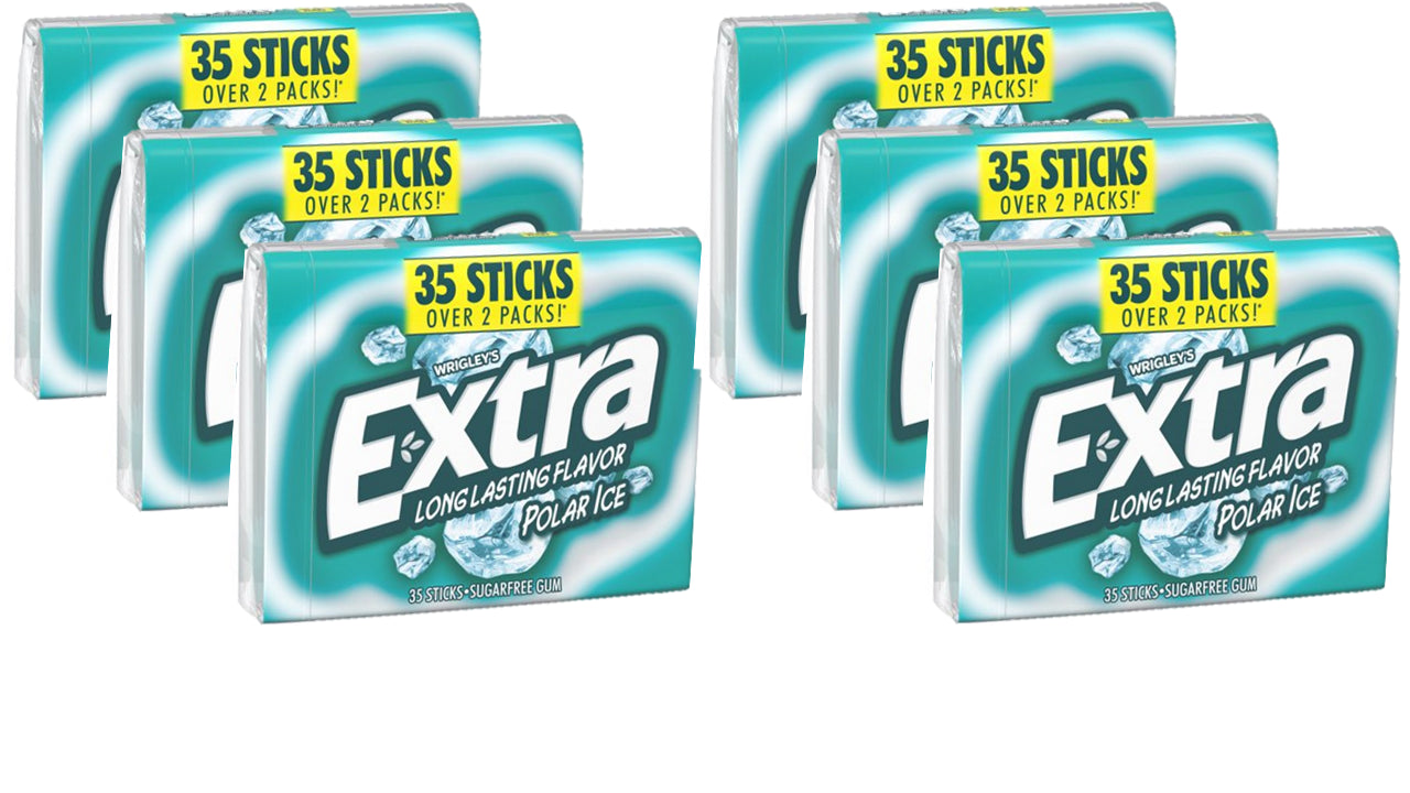 Extra Gum Polar Ice; 35 Piece; 6 Per Box; 8 Per Case