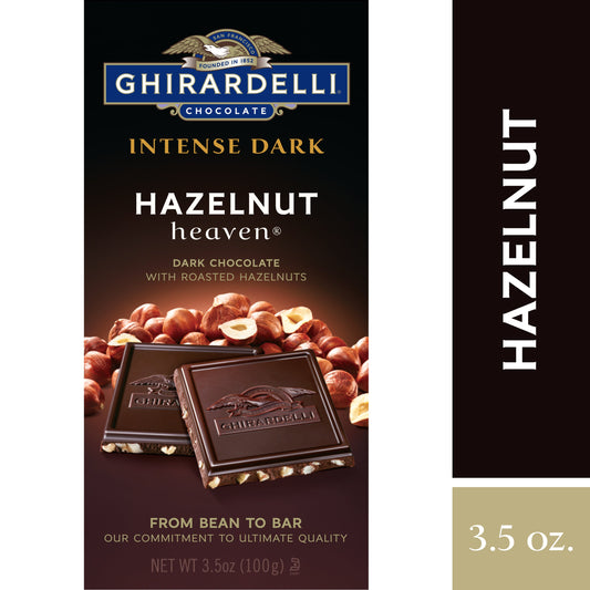 Ghirardelli Chocolate Bar Intense Dark Hazelnut Heaven; 3.5 Ounces; 12 Per Case - High Mart Wholesale