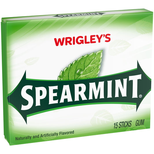 Wrigley's Spearmint Gum; 15 Piece; 10 Per Box; 12 Per Case