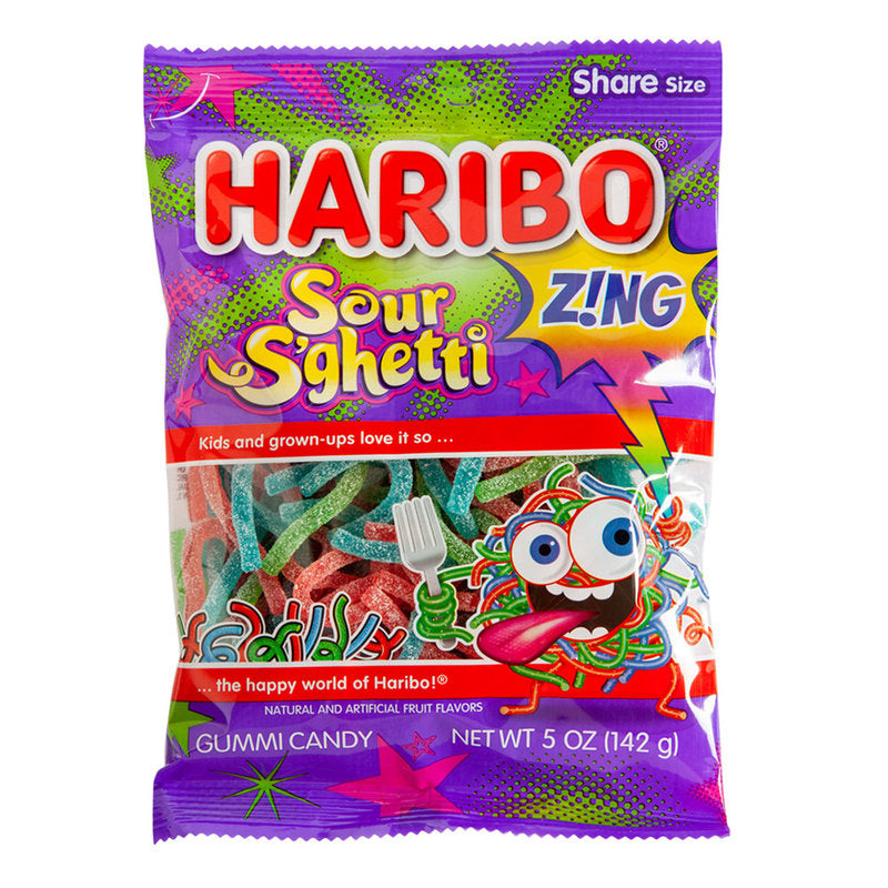 Haribo Sour S'ghetti Gummi Candy; 5 Ounce; 12 Per Case - High Mart Wholesale