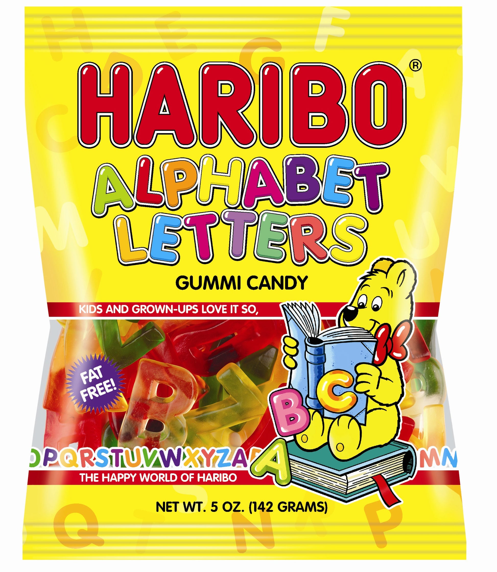 Haribo Confectionery Alphabet Letters Gummi Candy; 5 Ounce; 12 Per Case - High Mart Wholesale