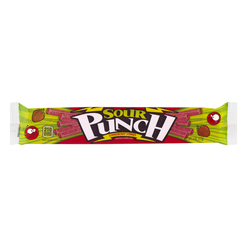 Sour Punch Straws Strawberry Tray; 2 Ounces; 24 Per Box; 12 Per Case - High Mart Wholesale