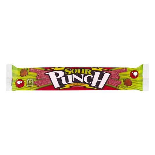 Sour Punch Straws Strawberry Tray; 2 Ounces; 24 Per Box; 12 Per Case - High Mart Wholesale