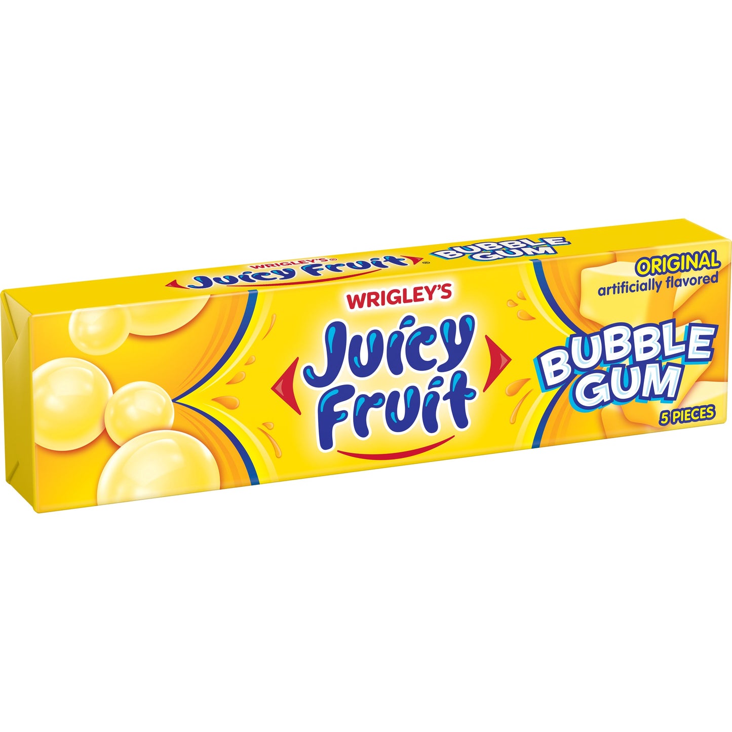 Juicy Fruit Bubble Gum Original; 5 Piece; 18 Per Box; 8 Per Case