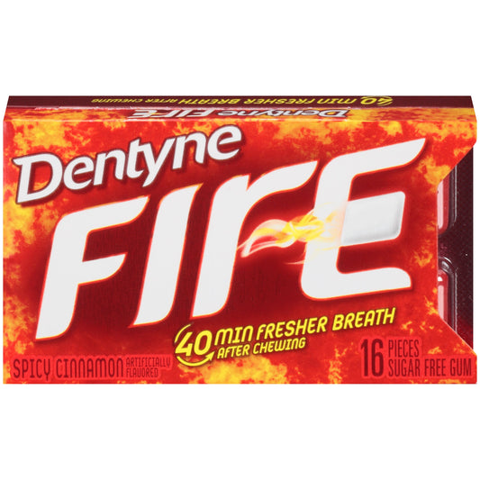 Dentyne Cinnamon Fire Singles Gum; 16 Count; 9 Per Box; 18 Per Case