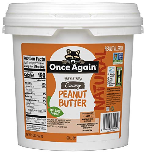 Once Again Nut Butter Natural Creamy Peanut Butter No Salt; 5 Pounds; 6 Per Case - High Mart Wholesale
