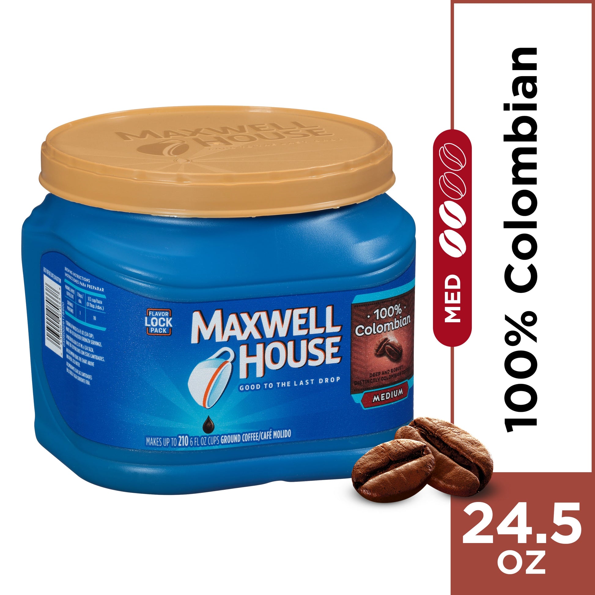 Maxwell House Ground Coffee 100% Columbian; 1.53 Pounds; 6 Per Case - High Mart Wholesale