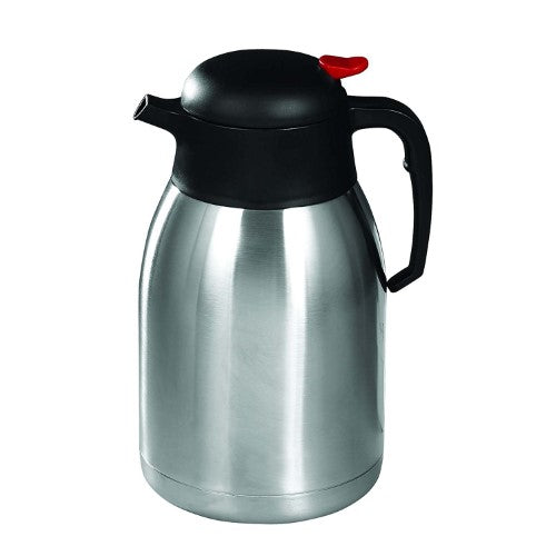 Winco 2 Liter Carafe Stainless Steel Push Button; 1 Each - High Mart Wholesale