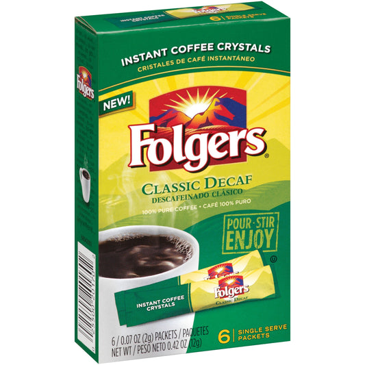 Folgers Coffee Decaf Instant; 0.42 Ounces; 12 Per Case