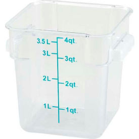 Winco Polycarbonate Container Square Storage 4 Quart Clear; 12 Each; 1 Per Case - High Mart Wholesale