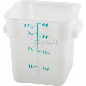 Winco 4 Quart Square Storage Container; 1 Each; 12 Per Box; 4 Per Case - High Mart Wholesale