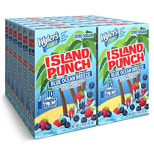 Wylers Light Island Punch Ocean Breeze Berry Drink Mix Singles To Go; 10 Count; 12 Per Case - High Mart Wholesale