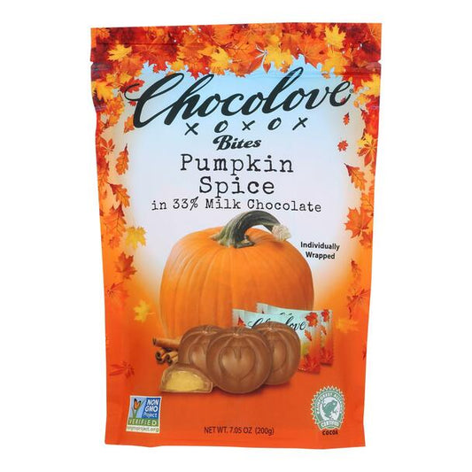 Chocolove Pumpkin Spice In 33% Milk Chocolate Bites; 7.05 Ounces; 8 Per Case - High Mart Wholesale