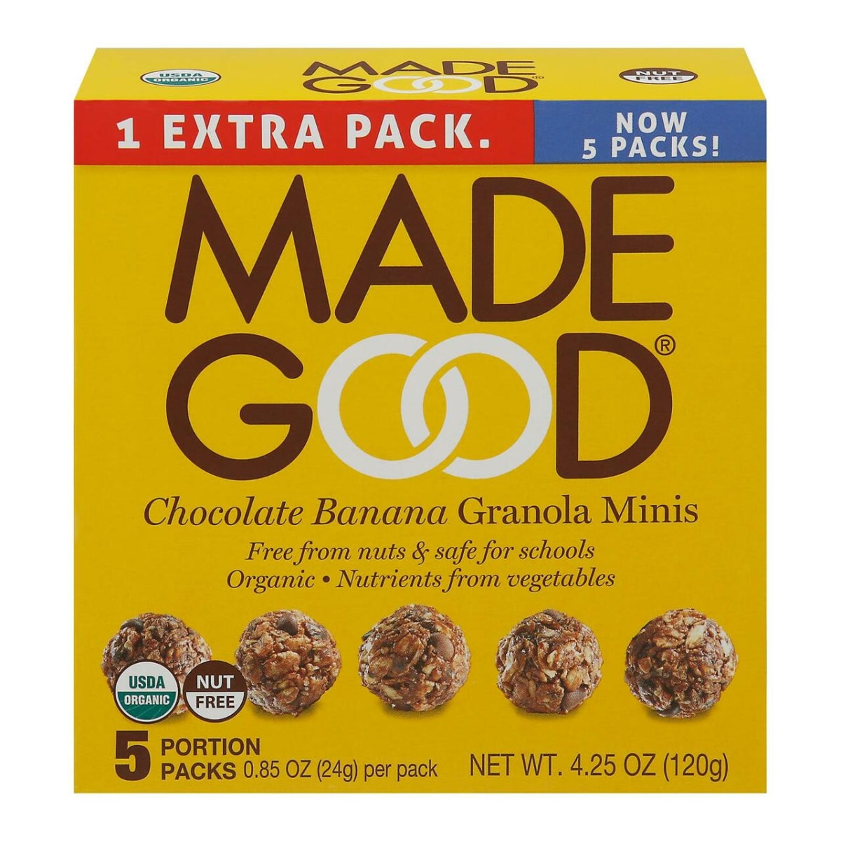 Madegood Chocolate Banana Granola Minis; 5 Count; 6 Per Case - High Mart Wholesale