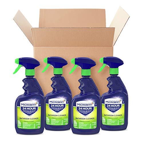 Microban 24 Hour Bathroom Cleaner Sanitizing Spray Fresh Scent; 22 Fluid Ounces; 4 Per Case