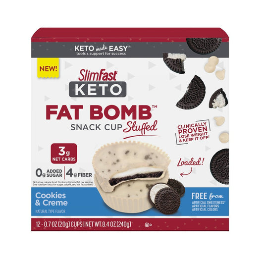 Slimfast Keto Snack Cup Stuffed Cookies And Cream; 8.4 Ounces; 4 Per Case