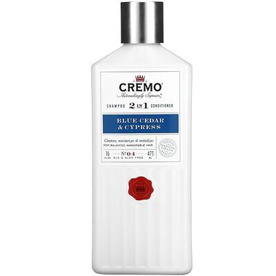 Cremo Shampoo 2-In-1 Blue Cedar & Cypress; 16 Ounce; 3 Per Box; 4 Per Case - High Mart Wholesale