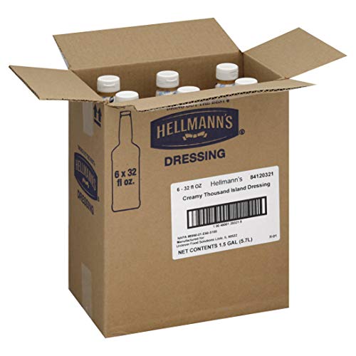 Hellmann's Classics Thousand Island Salad Bar Dressing Bottle; 32 Ounce; 6 Per Case - High Mart Wholesale