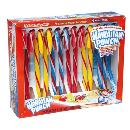 Hawaiian Punch Candy Canes 12 Count; 5.3 Ounces; 24 Per Case