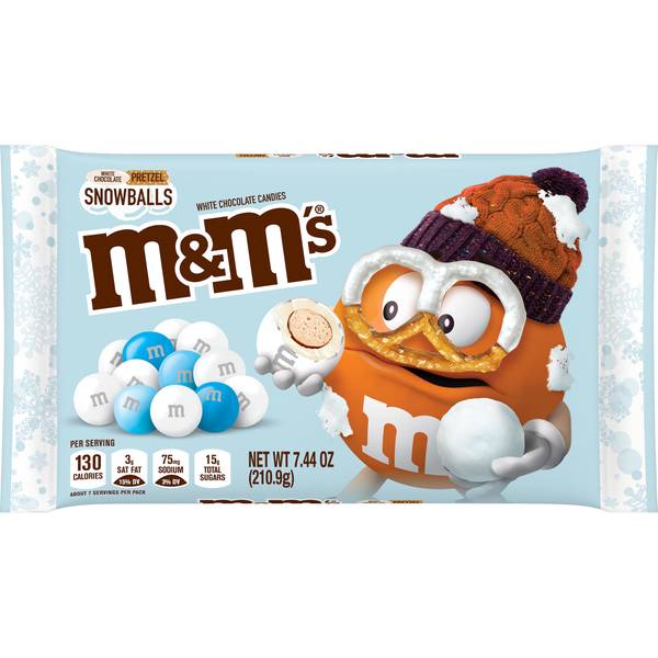 M&M's White Chocolate Pretzel Snowball Display; 36 Count; 36 Per Case