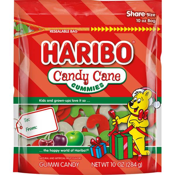 Haribo Candy Cane Gummies; 10 Ounce; 8 Per Case - High Mart Wholesale