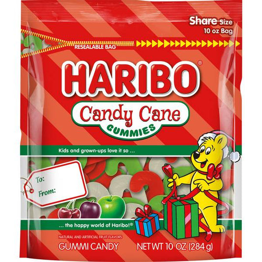 Haribo Candy Cane Gummies; 10 Ounce; 8 Per Case - High Mart Wholesale