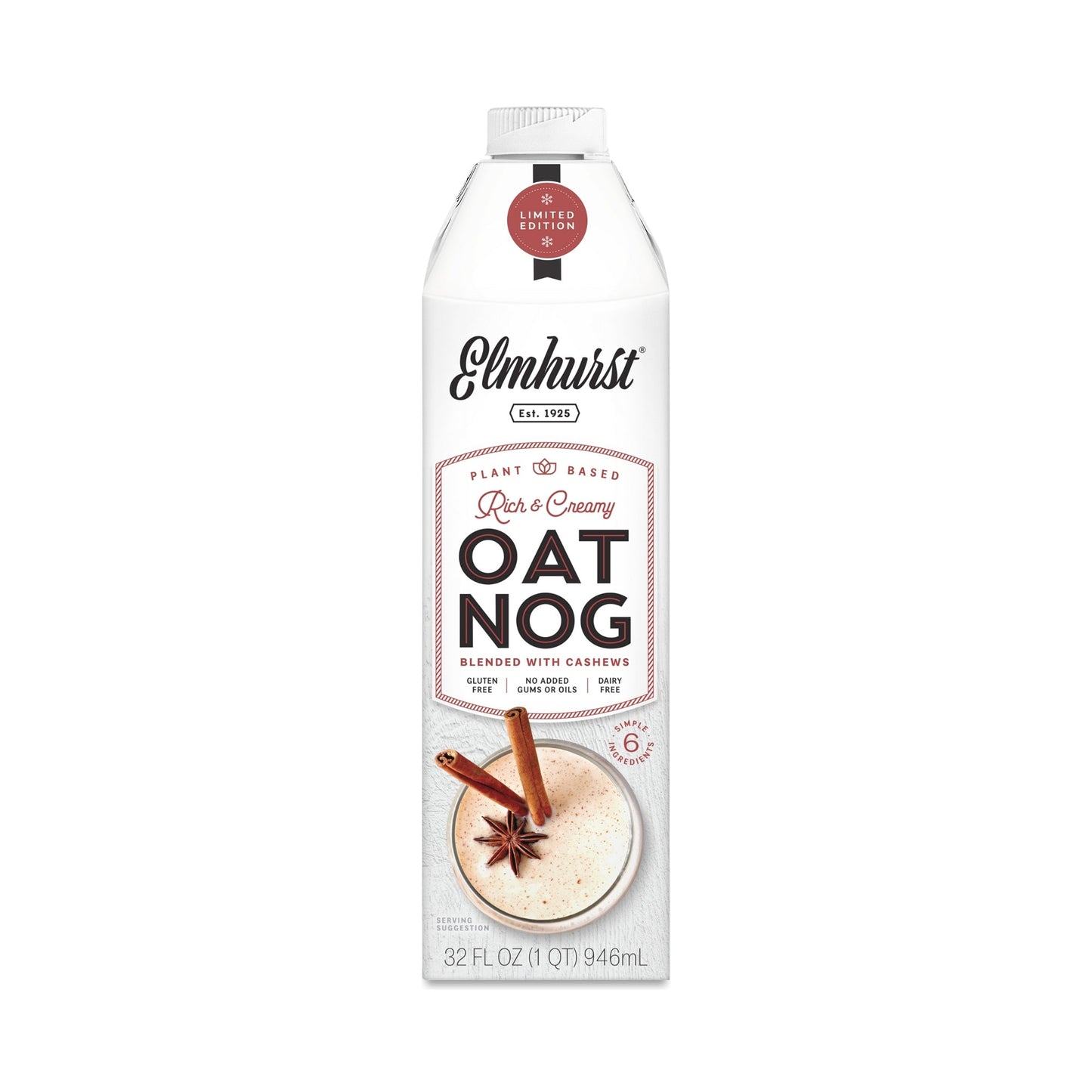 Elmhurst Milked Oat Nog; 32 Fluid Ounce; 6 Per Case
