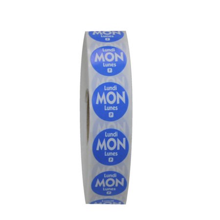 Ncco National Checking .75 Inch Circle Trilingual Permanent Blue Monday Label; 2000 Each