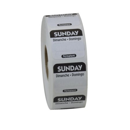 Ncco National Checking 1 Inch X 1 Inch Trilingual Black Sunday Permanent Label; 1000 Each