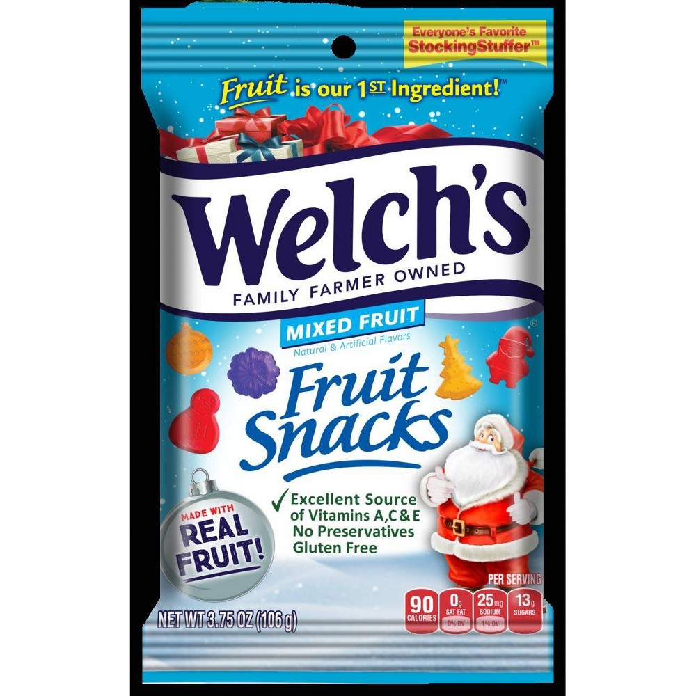 Welch's Christmas Fruit Snacks Peg Bag; 3.75 Ounces; 24 Per Case