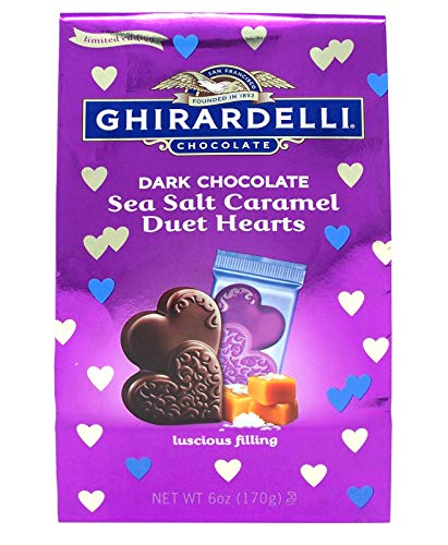 Ghirardelli Dark Chocolate Sea Salt Caramel Duets Hearts; 6 Ounces; 12 Per Case - High Mart Wholesale