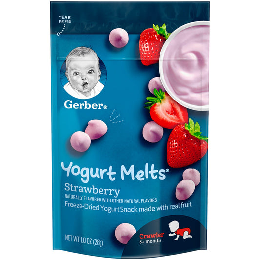 Gerber Graduates Strawberry Yogurt Melts Baby Snack Pouch; 1 Ounce; 7 Per Case